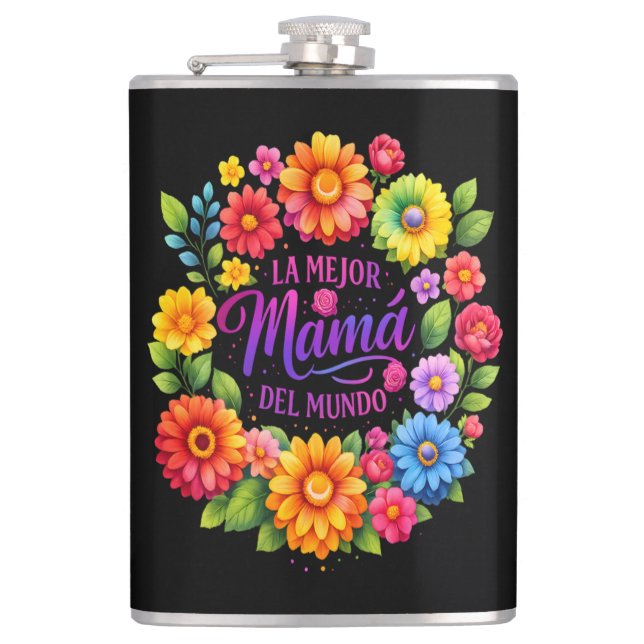 Muttertag Die beste Mama der Welt Flachmann (Vorderseite)