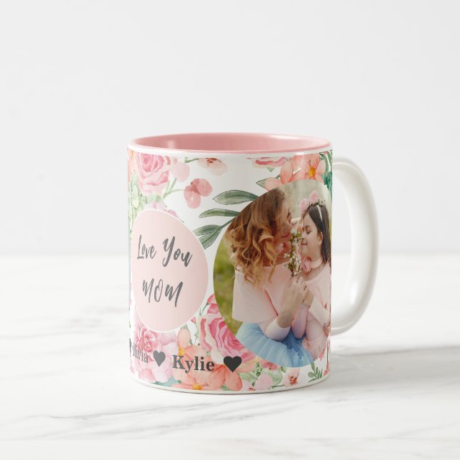 Muttertag | Drei-Bilder-Collage Zweifarbige Tasse (VorderseiteRechts)