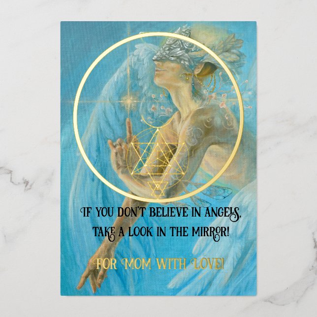 Muttertag Engelswunsch Folien Feiertagskarte (Vorderseite)