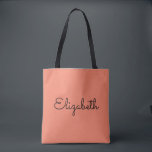 Muttertag ersetzen Ihren Namen Text Lachs Orange<br><div class="desc">Ersetzen Sie den Text Ihres Skriptnamens hier Elegante moderne Minimalistische Design Typografie Vorlage Mutter's Day Lachs Orange Shopping Shoulder Tote Bag.</div>