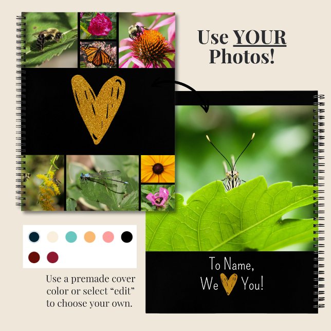 Muttertag Erstellen Sie Ihre eigene Fotocollage sc Notizbuch (DIY Photo Notebook for Mother's Day features your own photos and text. Personalize it for mom today!)