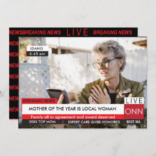 Muttertag 🎉 Fake TV News Card Einladung