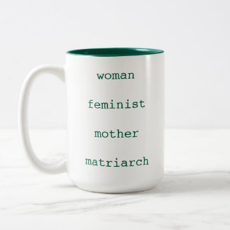 Muttertag Feministisch Dunkelgrün Schreibmaschinen Zweifarbige Tasse