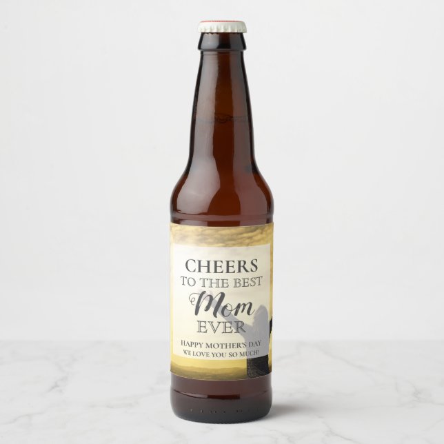 Muttertag Foto Bierflaschenetikett (Vorderseite)