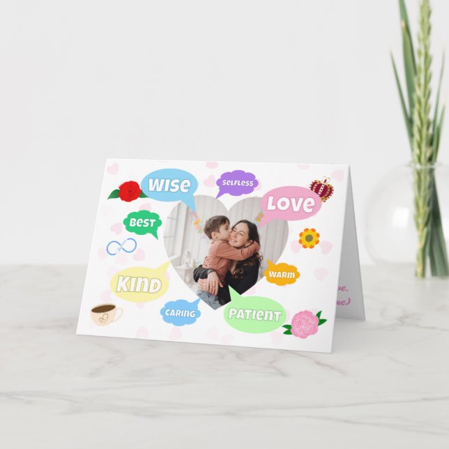 Muttertag Foto-Wortwolken Beste Mama Mutter Karte (Vorderseite)