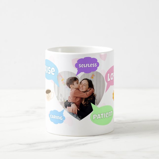 Muttertag Foto Wortwolken Beste Mutter Kaffeetasse (Mittel)