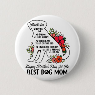 Muttertag für die besten Hunde Mama Mütter Tag Hun Button