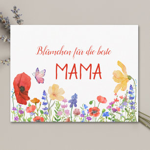 Muttertag für Mama - Aquarell Wildblumen Postkarte