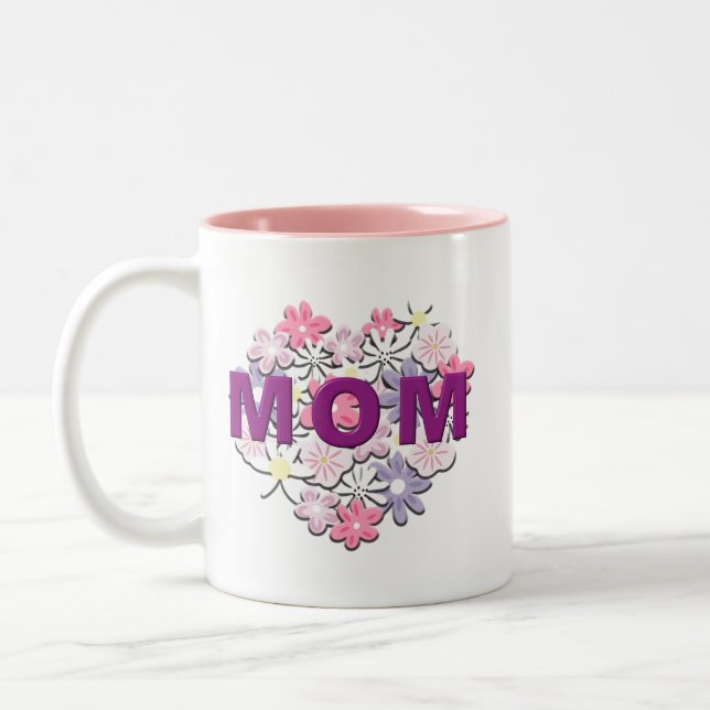 Muttertag für Mutter, Mama, Mutti Zweifarbige Tasse (Links)
