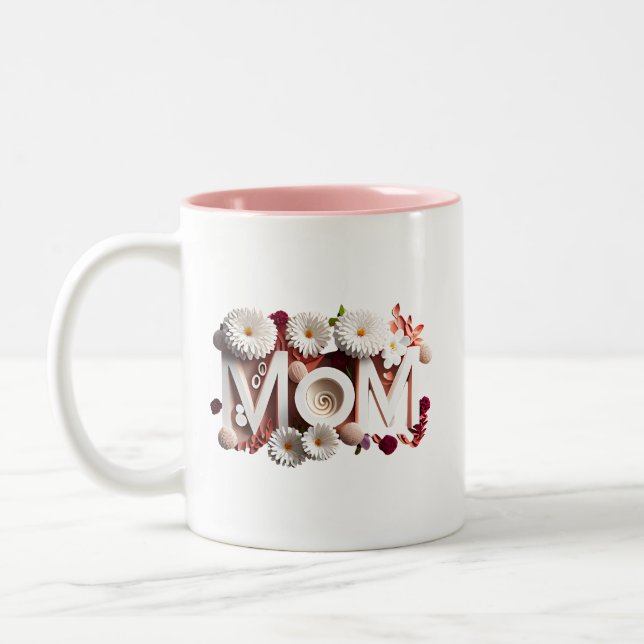 Muttertag für Mutter, Mama, Mutti Zweifarbige Tasse (Links)