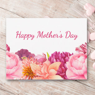 Muttertag für Oma Pink Peony Modern Feiertagspostkarte