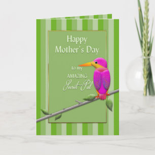 Muttertag, geheimer Kumpel, tropische Vogelscheuch Karte