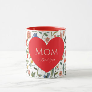 Muttertag,Geschenk für Mama,Ich liebe Dich,Blumenm Tasse
