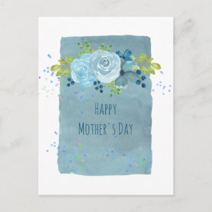 Muttertag Geschenke Moderne staubblaue Blumen Cust Postkarte