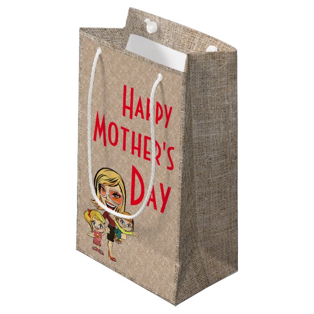 Muttertag Geschenktasche - Klein, glänzend Kleine Geschenktüte (Vorderseite Schrägansicht)