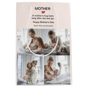 Muttertag Geschenktasche mit FotoCollage Mittlere Geschenktüte
