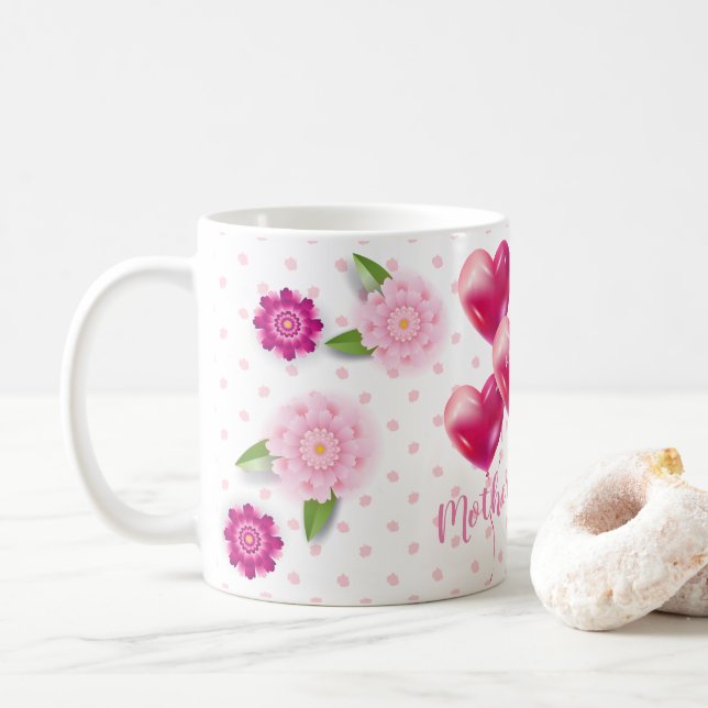 Muttertag - Geschenktasse Blumenbecher Dekoration Kaffeetasse (Mit Donut)
