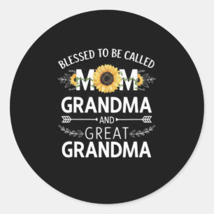 Muttertag gesegnet, als Mama Oma Grea genannt zu w Runder Aufkleber
