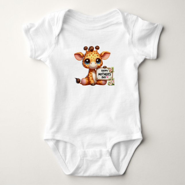 Muttertag Giraffe Baby Strampler (Vorderseite)