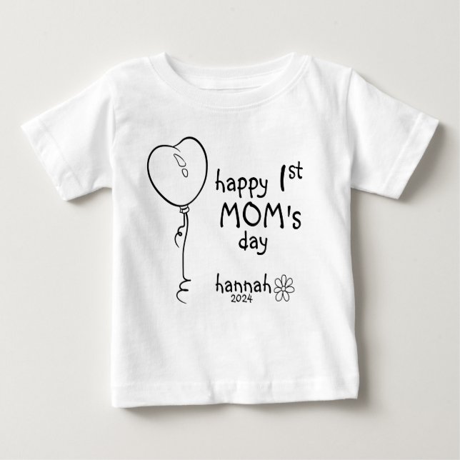 Muttertag Herzballon Doodle Baby T-shirt (Vorderseite)