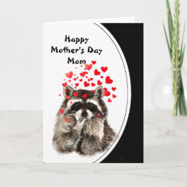 Muttertag Hugs & Kisses Raccoon Tier Karte