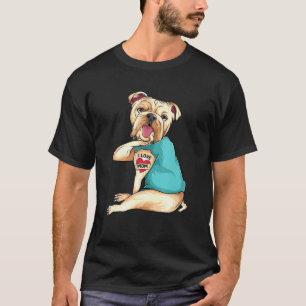 Muttertag Hund Englisch Bulldog I Liebe Mama Tatto T-Shirt