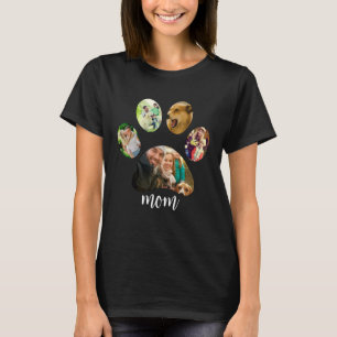 Muttertag Hundemama 5 Pfotenabdruck-Fotocollage T-Shirt