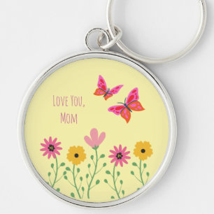 Muttertag, Ich Liebe Dich Mama, Blumen Muster  Schlüsselanhänger