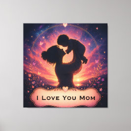 Muttertag Ich liebe dich Mama Leinwand-Wandkunst Leinwanddruck