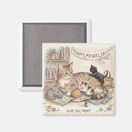 Muttertag Katze und Kätzchen Magnet