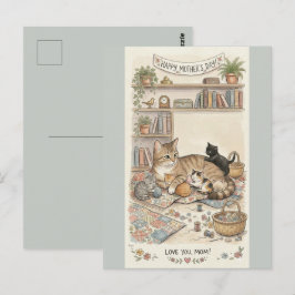 Muttertag Katze und Kätzchen Postkarte