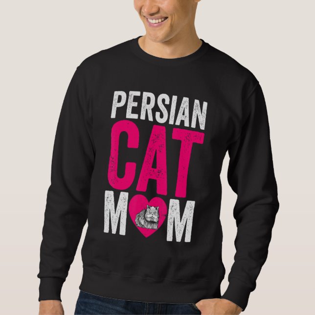 Muttertag Katzenmama Katze Fell Eltern Perserkatze Sweatshirt (Vorderseite)