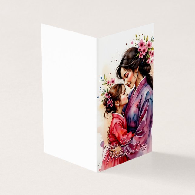 Muttertag Kimono Kunst mit floraler Embrace (Vorderseite)