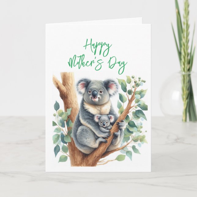 Muttertag Koala Grußkarte Dankeskarte (Vorderseite)