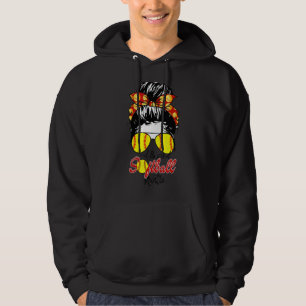 Muttertag Laud & Proud Softball Tante Messy Bun Hoodie