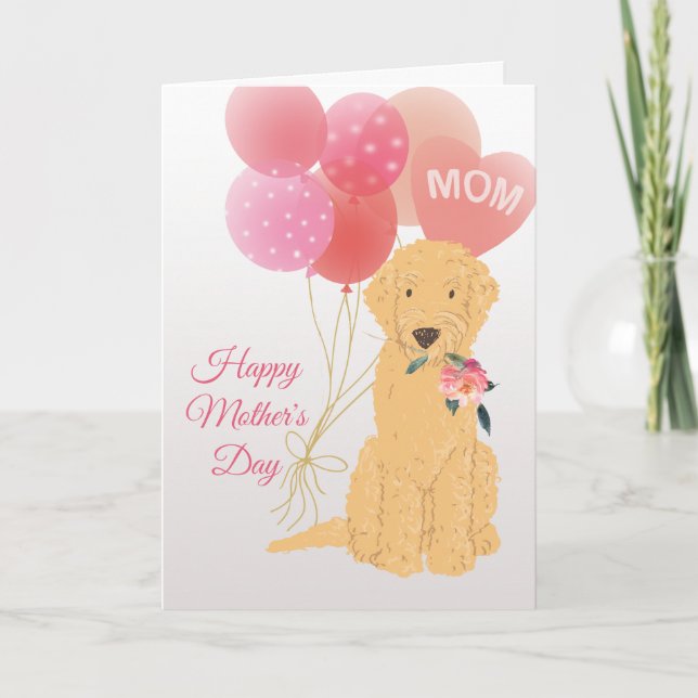 Muttertag Liebe von Goldendoodle Hund Karte (Vorderseite)