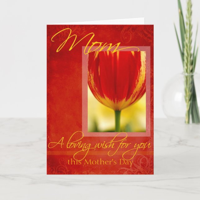 Muttertag Liebe Wünsche für Sie Tulip Design Karte (Vorderseite)