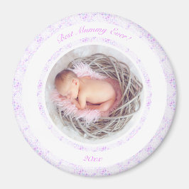Muttertag Lilac Pink Bestes Mama-Foto Geschenk für Magnet