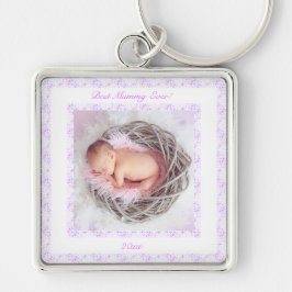 Muttertag Lilac Pink Bestes Mama-Foto Geschenk für Schlüsselanhänger