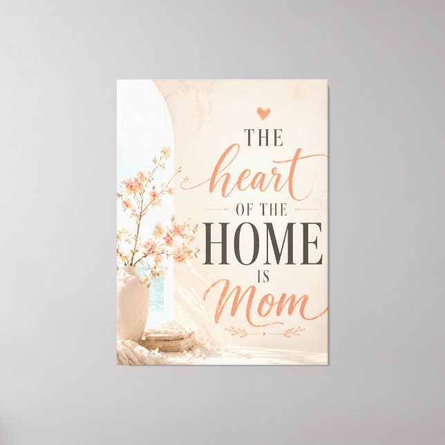 Muttertag Mama Zitat Florale Leinwand Wandkunst (Vorderseite)