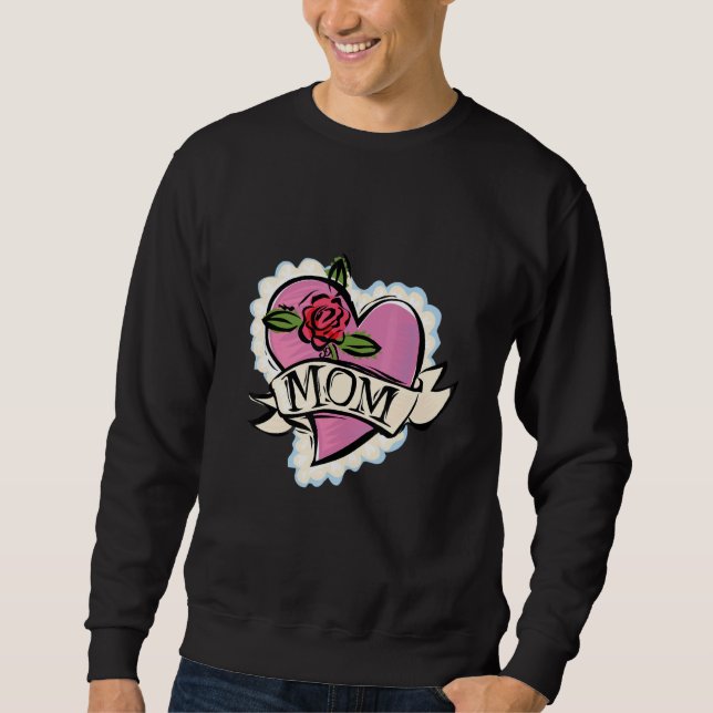 Muttertag Mami Liebe Herz mit Rose Mama Sweatshirt (Vorderseite)