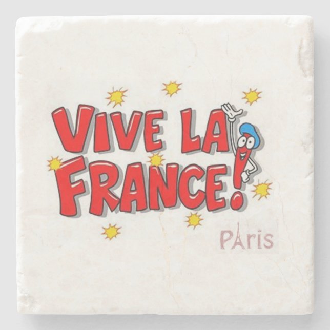 Muttertag Marble Stone Untersetzer Viva la France (Vorderseite)