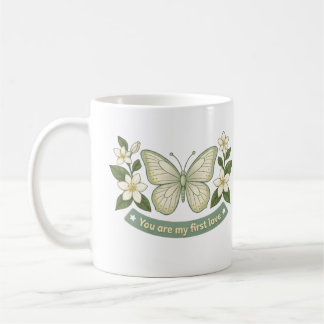 Muttertag - Mein erster Liebesschmetterling Floral Kaffeetasse