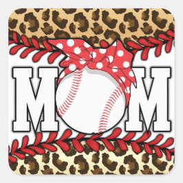 Muttertag Messy Hair Baseball Quadratischer Aufkleber