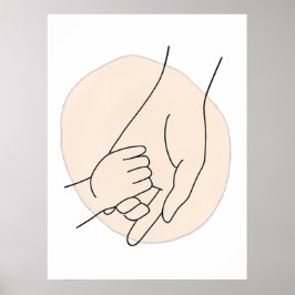 Muttertag Minimalistische Eltern-Kind-Linienkunst Poster
