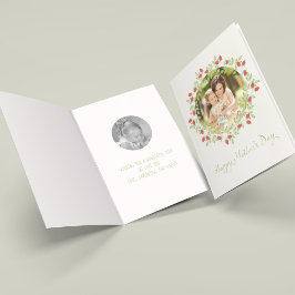 Muttertag Minimalistische Wasserfarbe Rose Kranz Karte