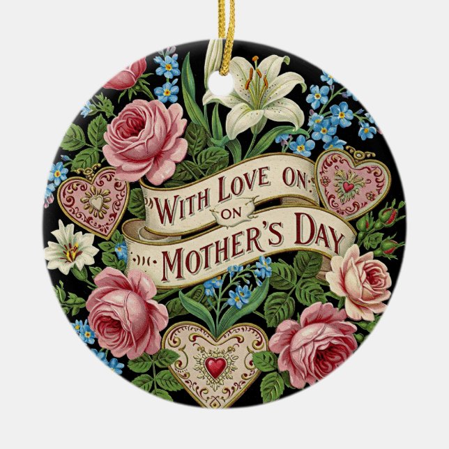 Muttertag mit Liebe Keramik Ornament (Vorne)
