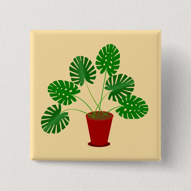 Muttertag Monstera Pflanze Button (Vorderseite)