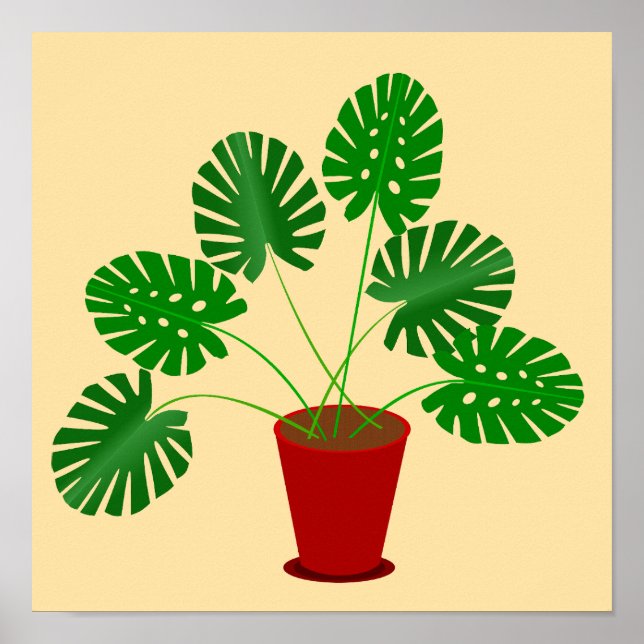 Muttertag Monstera Pflanze Poster (Vorne)