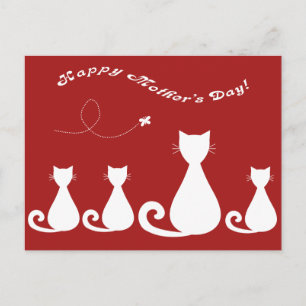 Muttertag "Mutter Katze mit Kätzchen" Postkarte
